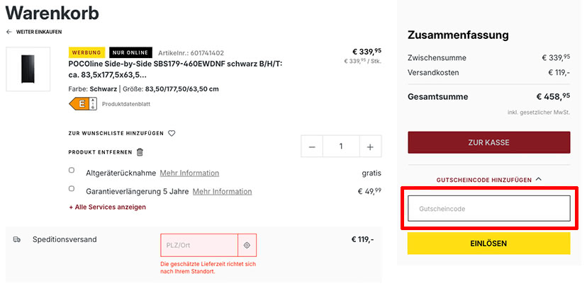POCO Gutschein einlösen POCO Gutschein einlösen