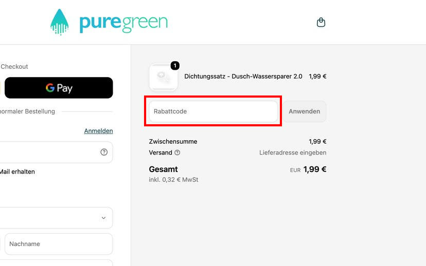 puregreen Rabattcode einlösen