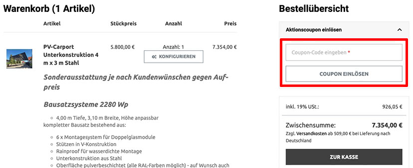 pvDach Gutschein einlösen pvDach Gutschein einlösen