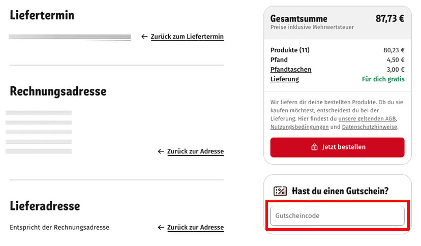 REWE Gutschein einlösen
