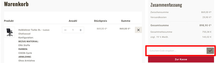 SITWELL Gutschein einlösen
