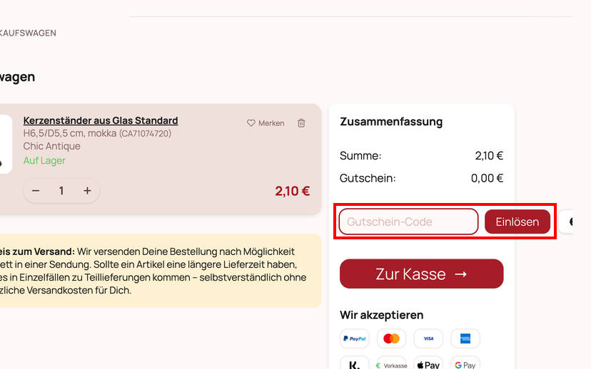 SKANDEKO Gutschein einlösen