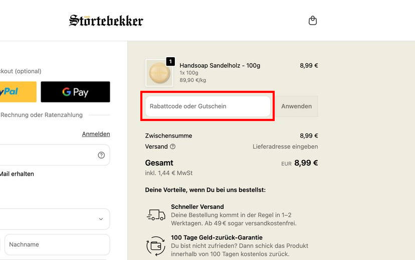Störtebekker Rabattcode einlösen