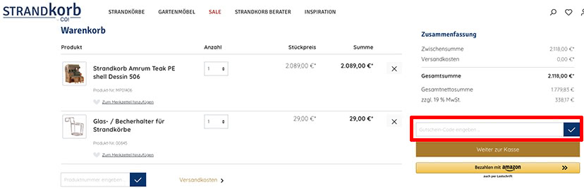 Strandkorb.co Gutschein einlösen Strandkorb.co Gutschein einlösen