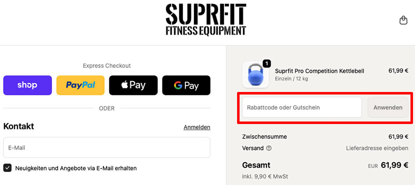 Suprfit Rabattcode einlösen Suprfit Rabattcode einlösen