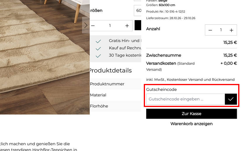 TeppichCenter24 Gutschein einlösen TeppichCenter24 Gutschein einlösen