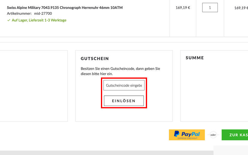 Timeshop24 Gutschein einlösen Timeshop24 Gutschein einlösen