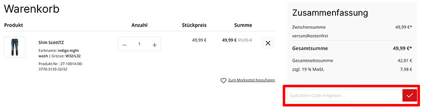 TIMEZONE Gutschein einlösen