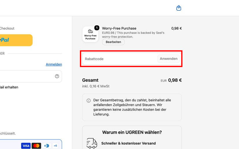UGREEN NAS Rabattcode einlösen UGREEN NAS Rabattcode einlösen