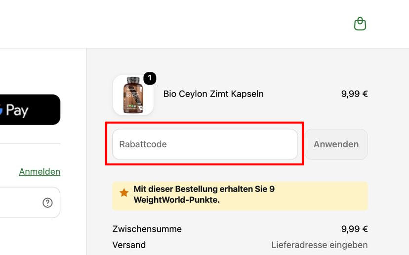 WeightWorld Rabattcode einlösen WeightWorld Rabattcode einlösen