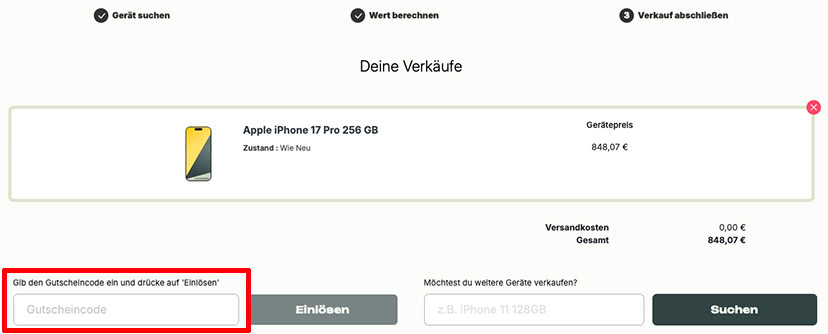 WIRKAUFENS Gutschein einlösen WIRKAUFENS Gutschein einlösen