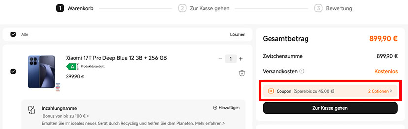 Xiaomi Gutschein einlösen