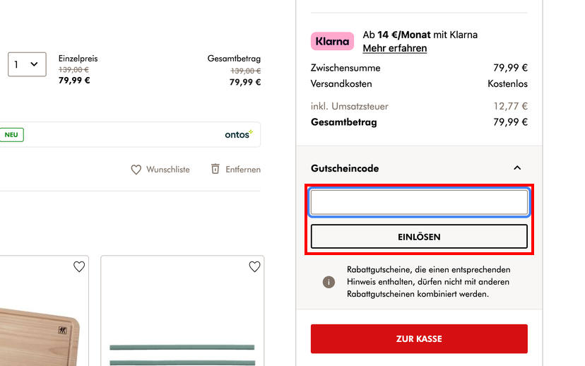 ZWILLING Gutscheincode einlösen ZWILLING Gutscheincode einlösen